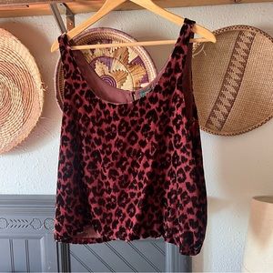 Jcrew velour animal print tank